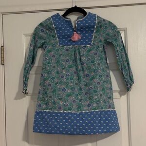 Mini Boden Green and Blue Floral Kids Dress